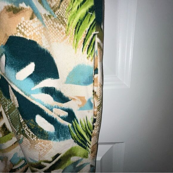 Chico’s Split Neck Tropical Snakeskin Print Short Sleeve Tunic Dress Chicos - Picture 5 of 13